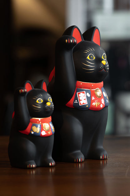 招財貓 貓咪 黑色 16cm 10cm 日本製造